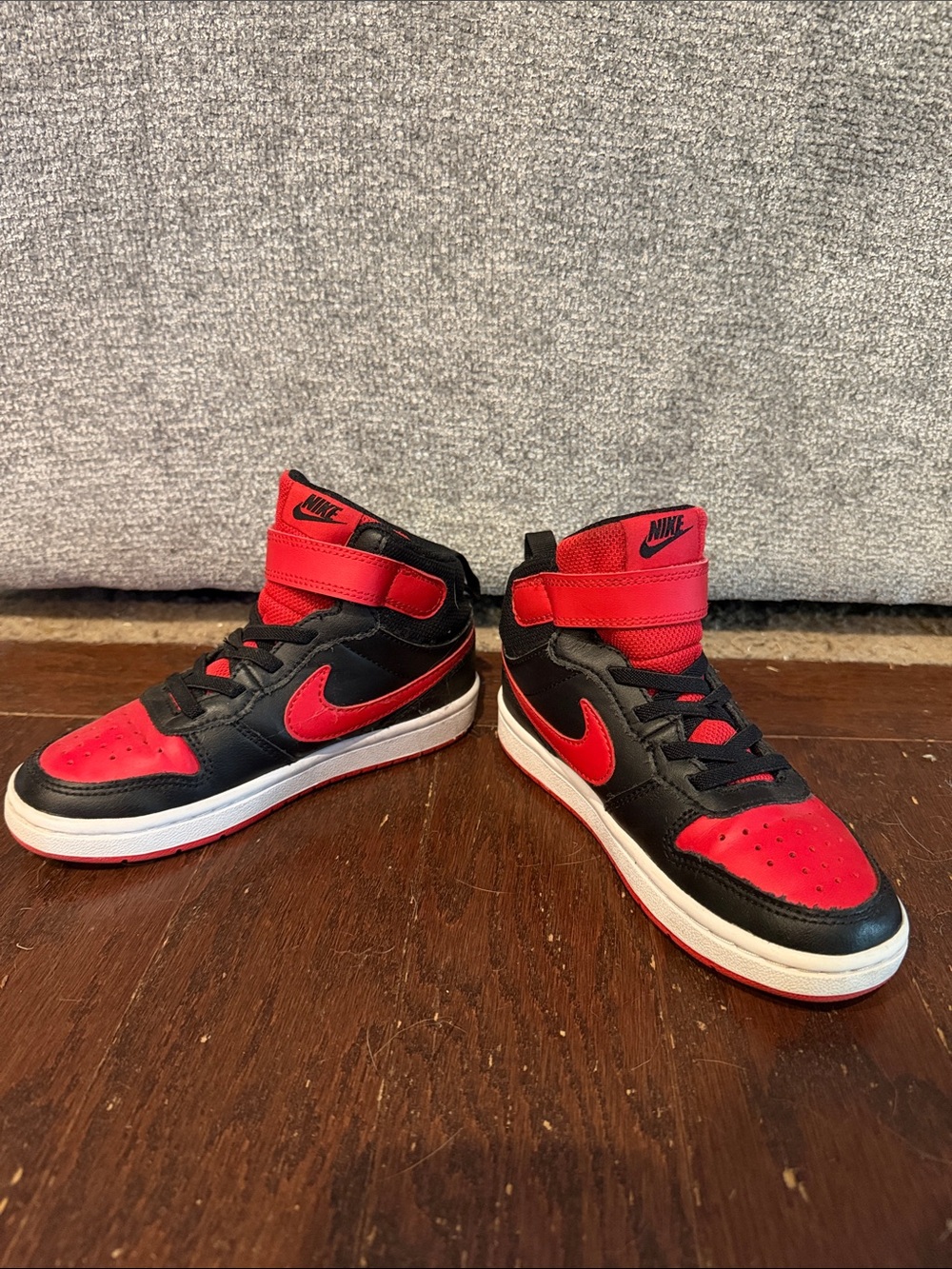 Nike Kids Red and Black High-Top Sneakers